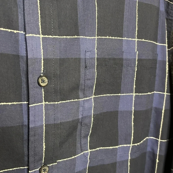 NWOT FRAME mens long sleeve button down shirt size large blue plaid - Picture 3 of 8